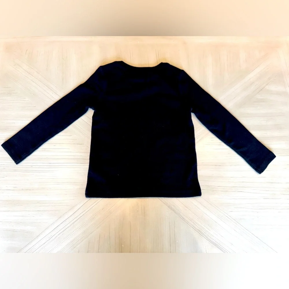 Old Navy Black Waffle Knit Thermal Long Sleeve Shirt - Size 4T Toddler